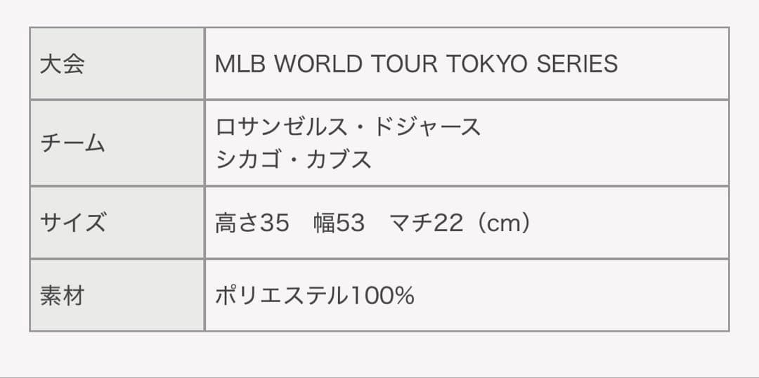 【新品未開封】MLB 東京シリーズ　記念ロゴ　バルーン　トートバッグ　ネイビー