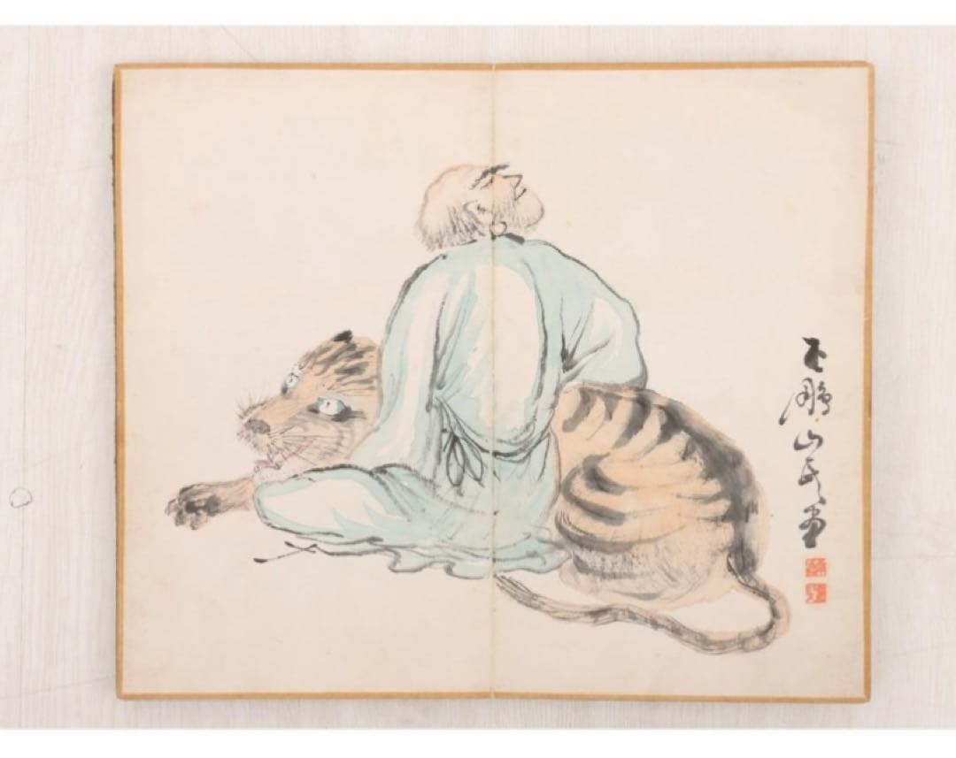 古美術品　折り本(紙本) 墨・墨彩 多作者　肉筆　落款,印有