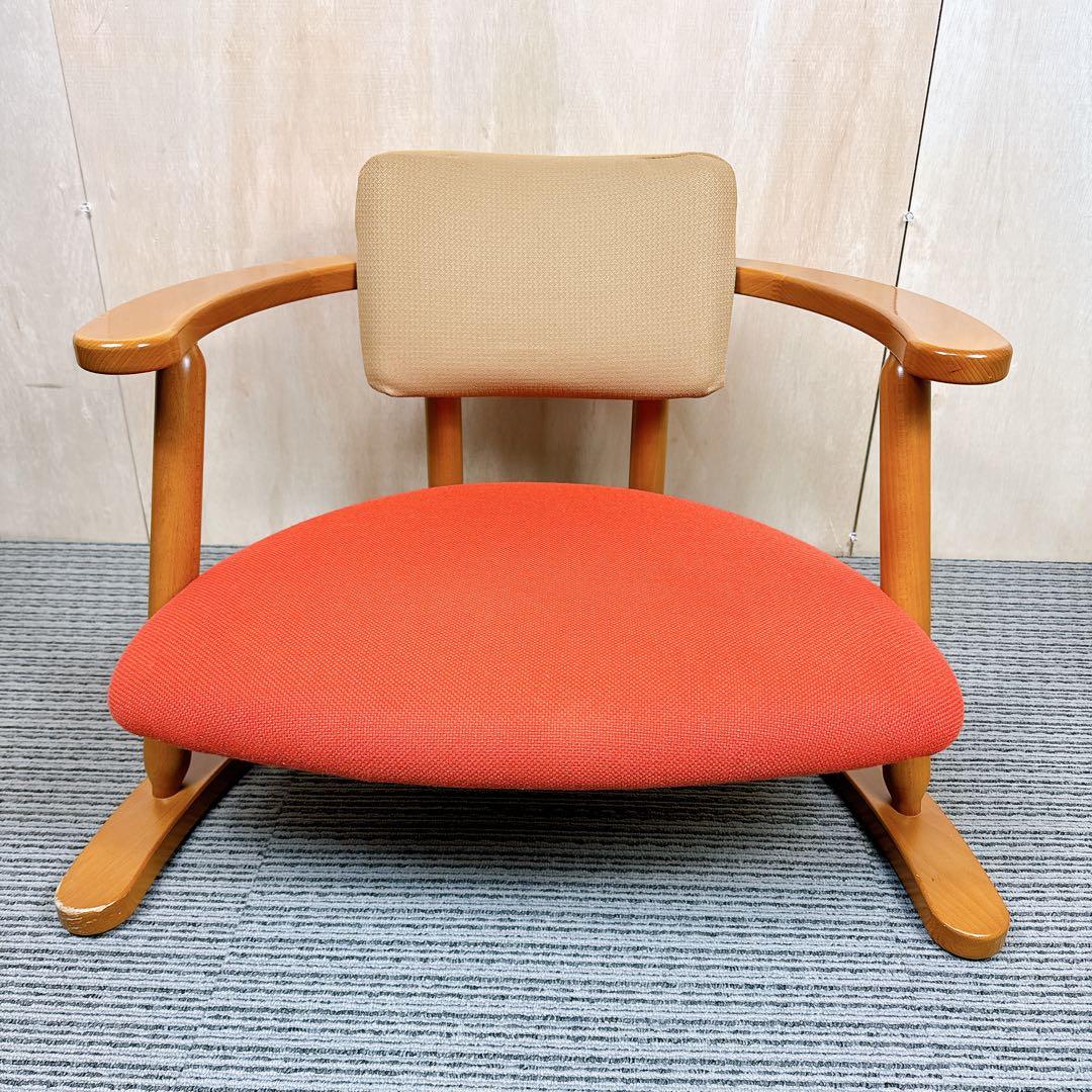 【送料無料】 無限工房 かに座椅子 ローチェア かに座 【良品】