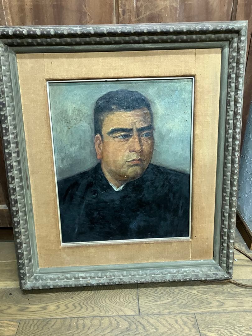 油彩 人物画 木製フレーム　西郷隆盛