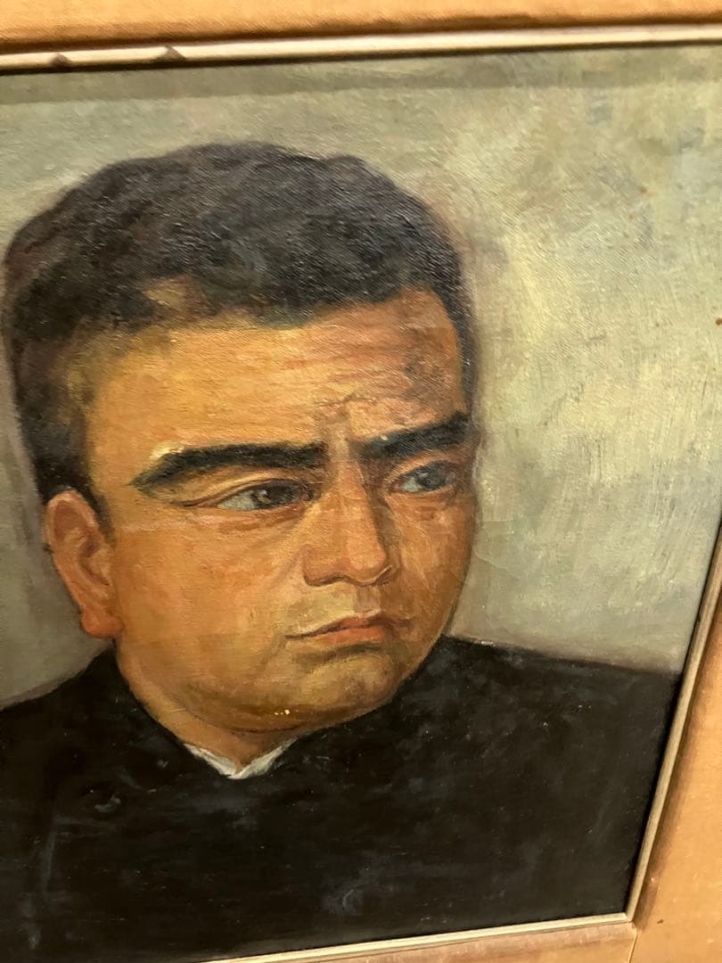油彩 人物画 木製フレーム　西郷隆盛