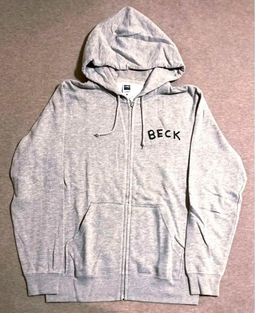 【新品】BECK ベック ジップパーカー スカルプリント 杢グレー 綿 メンズM