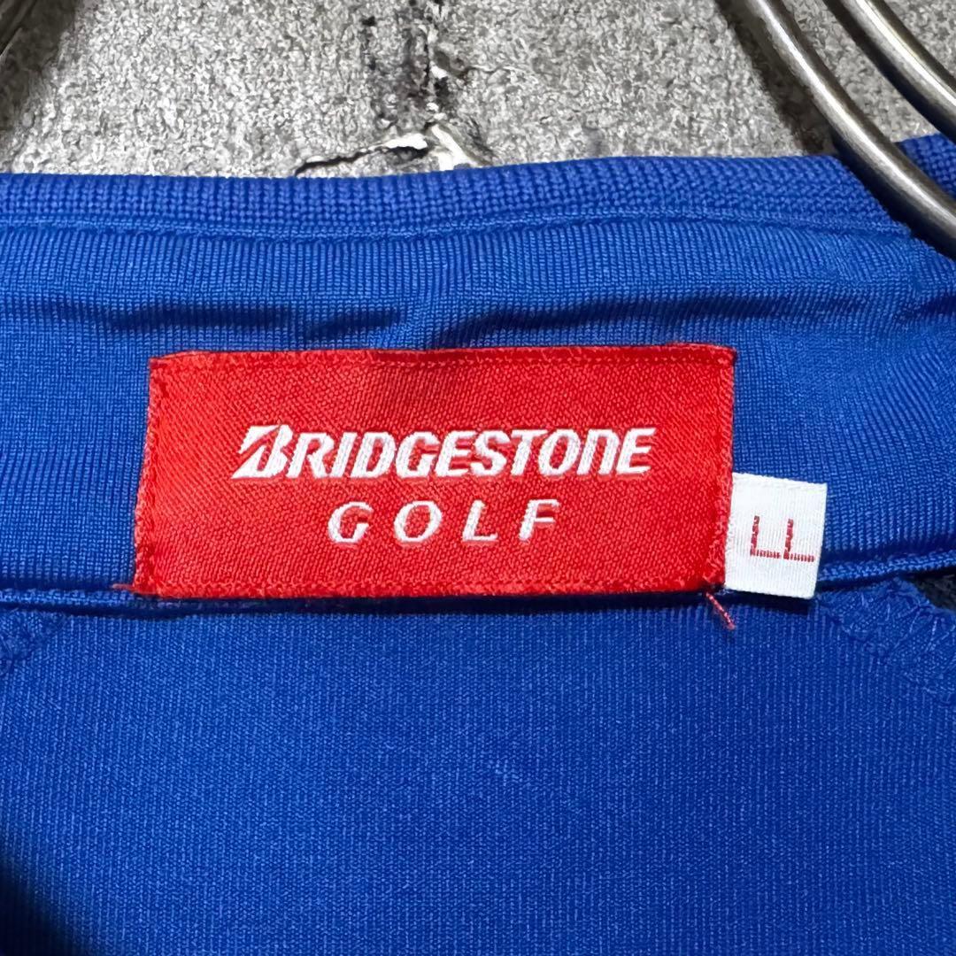 BRIDGESTONE GOLF ブリヂストンゴルフ ポロシャツ ブルー LL