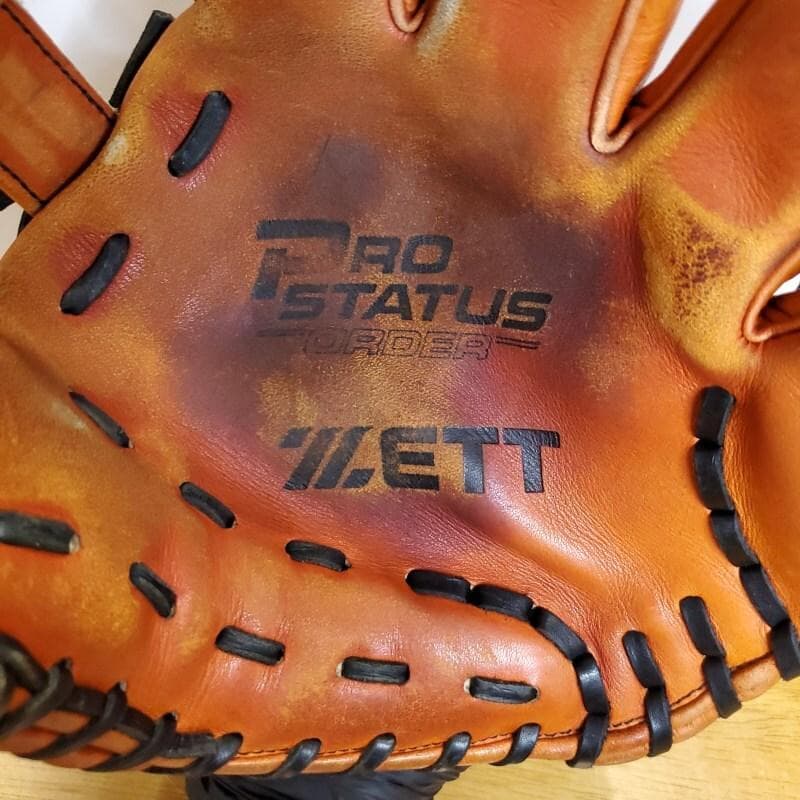 ZETT 日本製 プロステイタス 佐藤刻印 旧ラベル レア 内野用 硬式グローブ