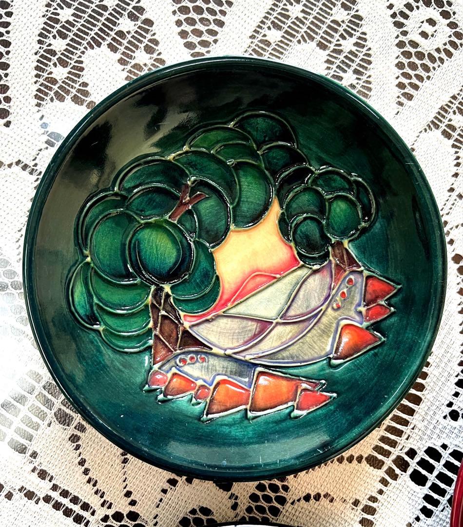 ★MOORCROFT★ ムーアクロフト イギリス手描き花柄小皿3枚 S189