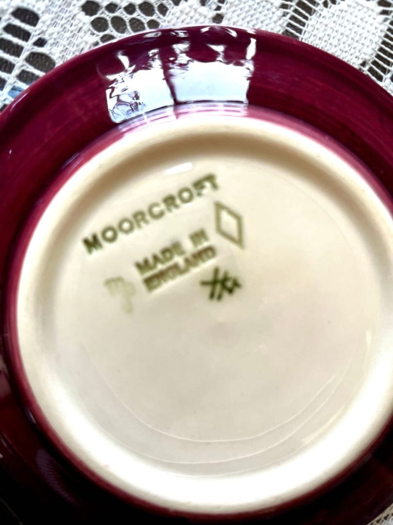 ★MOORCROFT★ ムーアクロフト イギリス手描き花柄小皿3枚 S189
