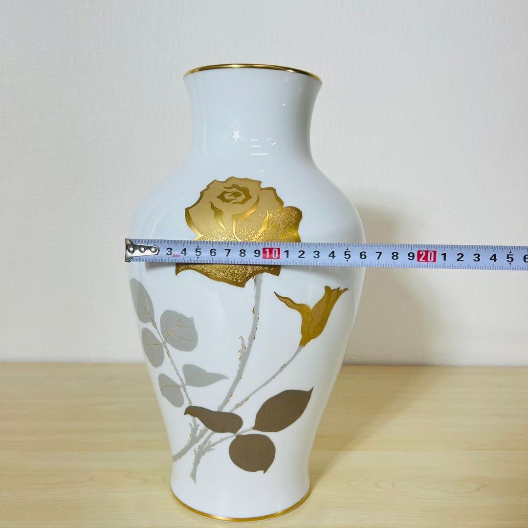 大倉陶園 OKURA 金 金蝕バラ 薔薇 花生 花瓶 フラワーベース 金彩