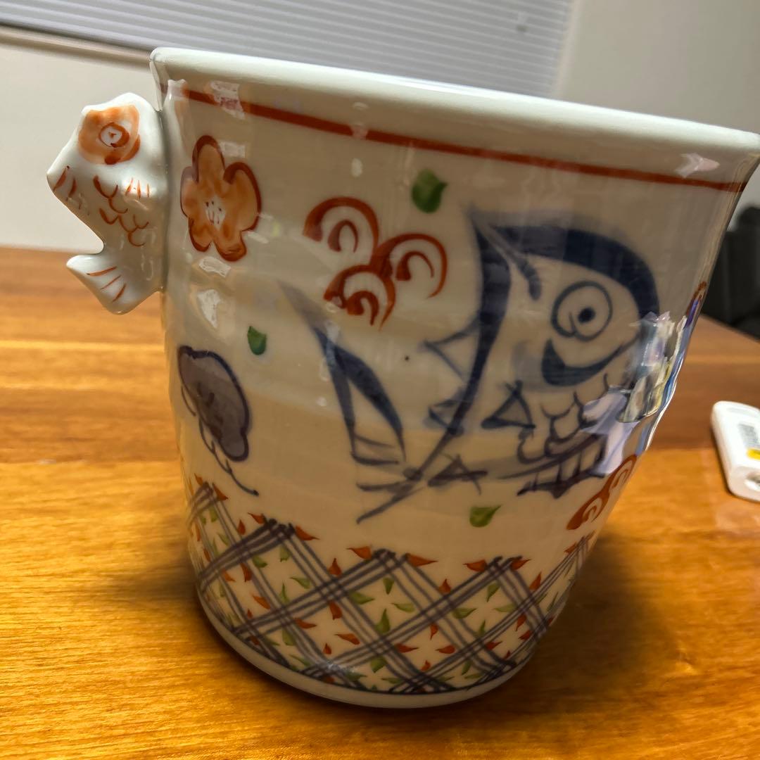 【レア】陶器ワインクーラー　庫山窯　前畑陶器　縁起商店　縁起物　めで鯛