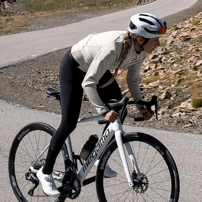 サイクルジャージ Ｌ 白 裏起毛 長袖 サイクリングウェア ユニセックス 自転車