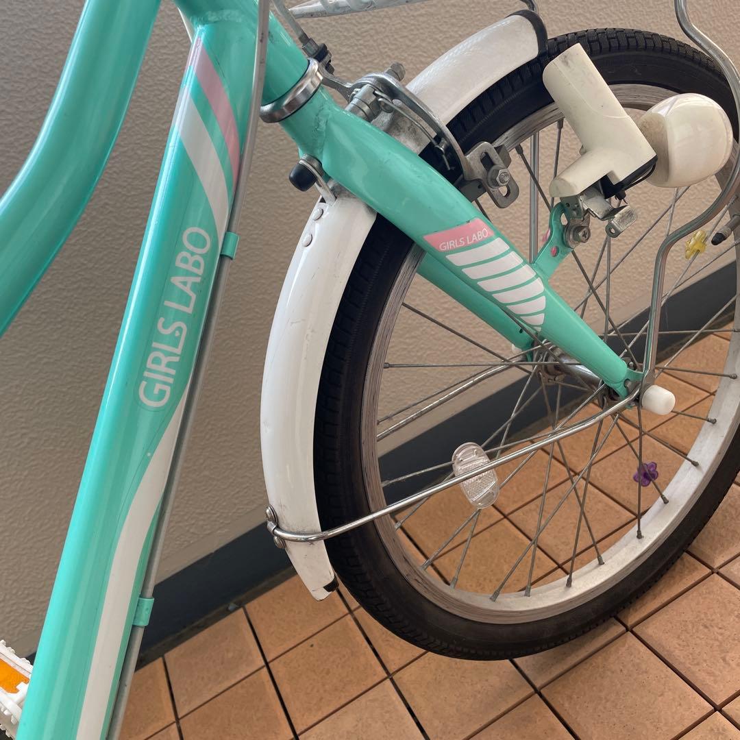 【引取り希望】子供用自転車 ミントグリーン20インチ 前面バスケット付き