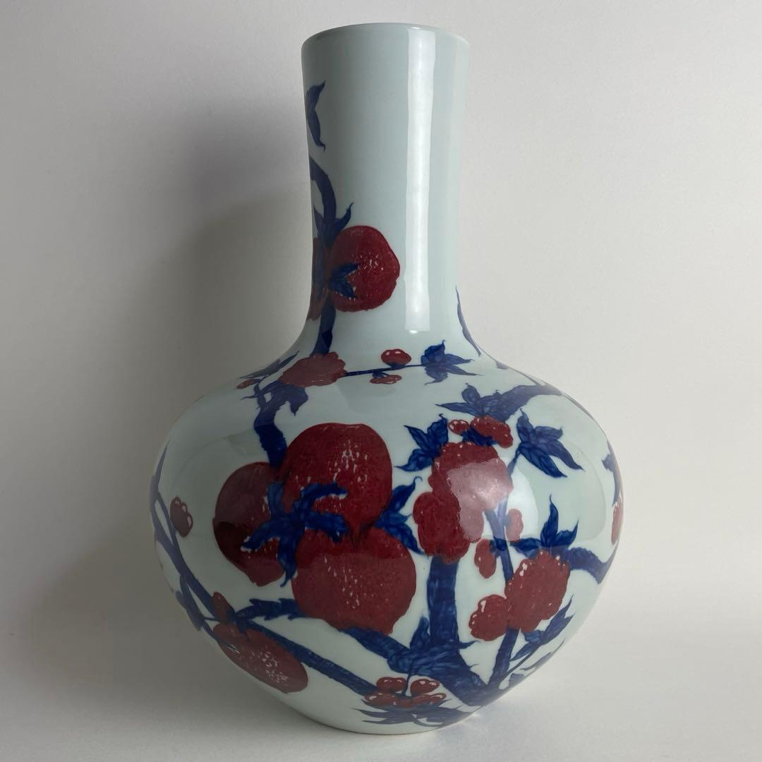 中国 美術 工芸 花瓶 天球瓶 大清康熙年製 款