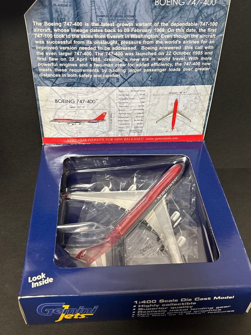 GeminiJets 1/400 NWA B747-400 ノースウエスト航空
