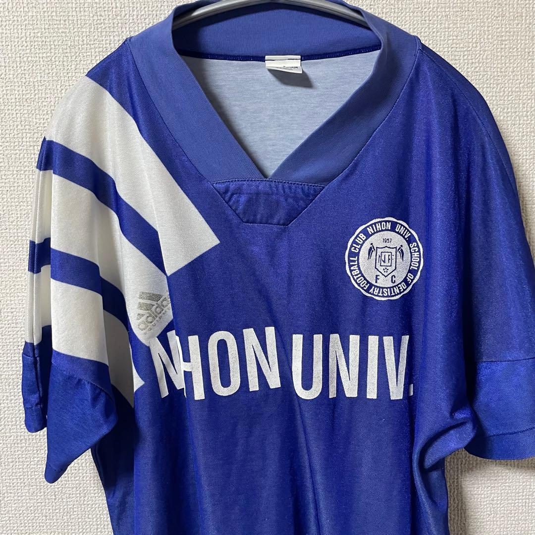 アディダス 日本大学 サッカーシャツ ユニフォーム デサント製 90年代 O