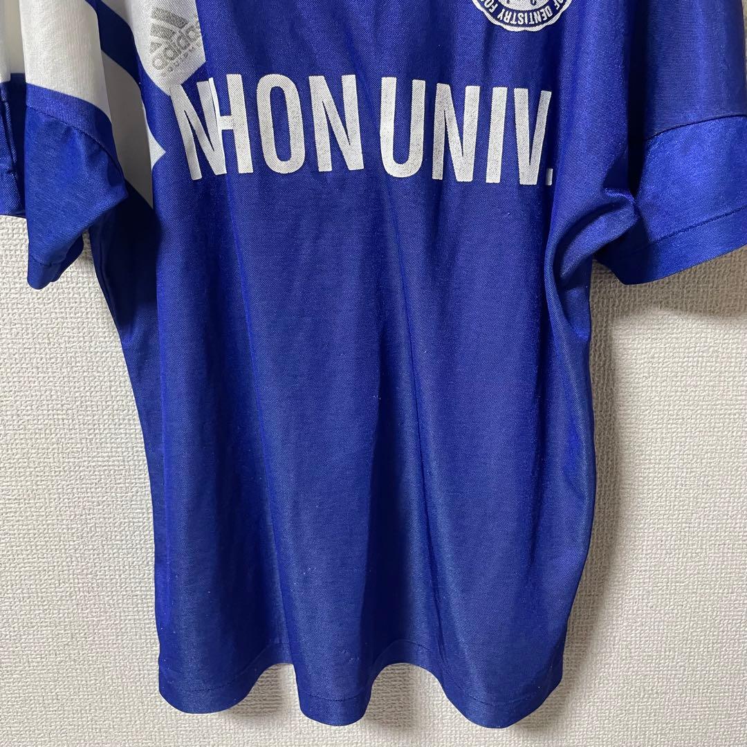 アディダス 日本大学 サッカーシャツ ユニフォーム デサント製 90年代 O