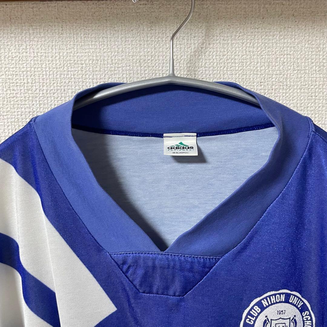 アディダス 日本大学 サッカーシャツ ユニフォーム デサント製 90年代 O