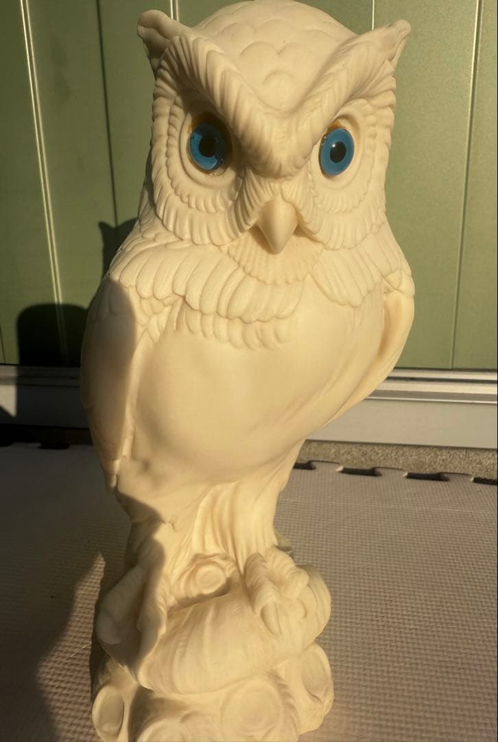 【ギリシャ製／人工大理石】フクロウの置物 ペガサス刻印 大型 30cm