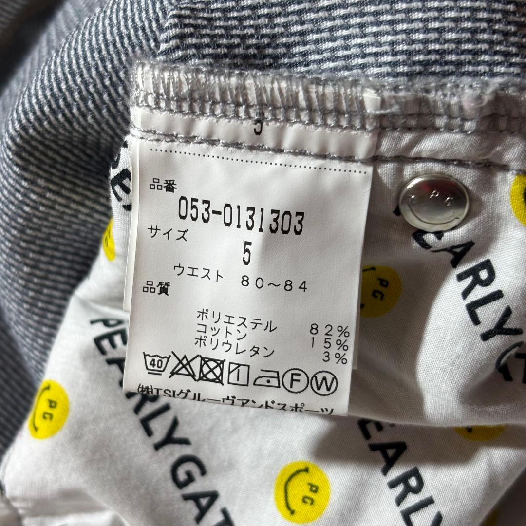 PEARLY GATES Behappy ワッペン 刺繍 パンツ 5 L