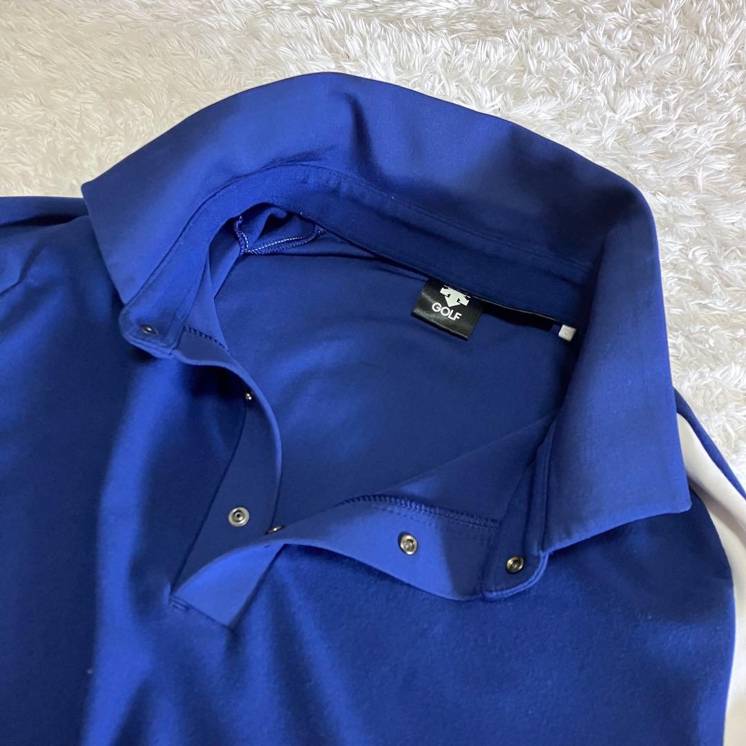 極美品 デサントゴルフ セットアップ ジャケット ポロシャツ ネイビー XL