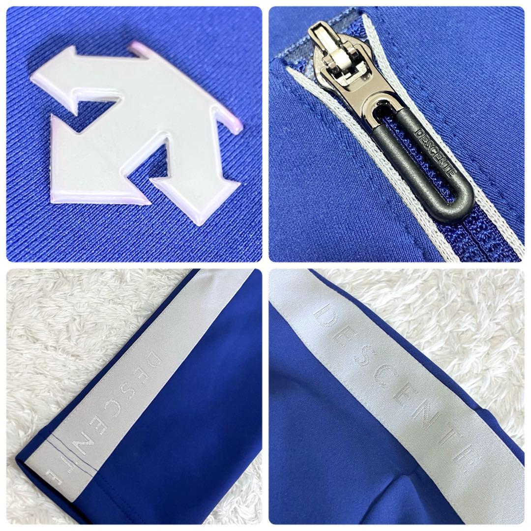 極美品 デサントゴルフ セットアップ ジャケット ポロシャツ ネイビー XL