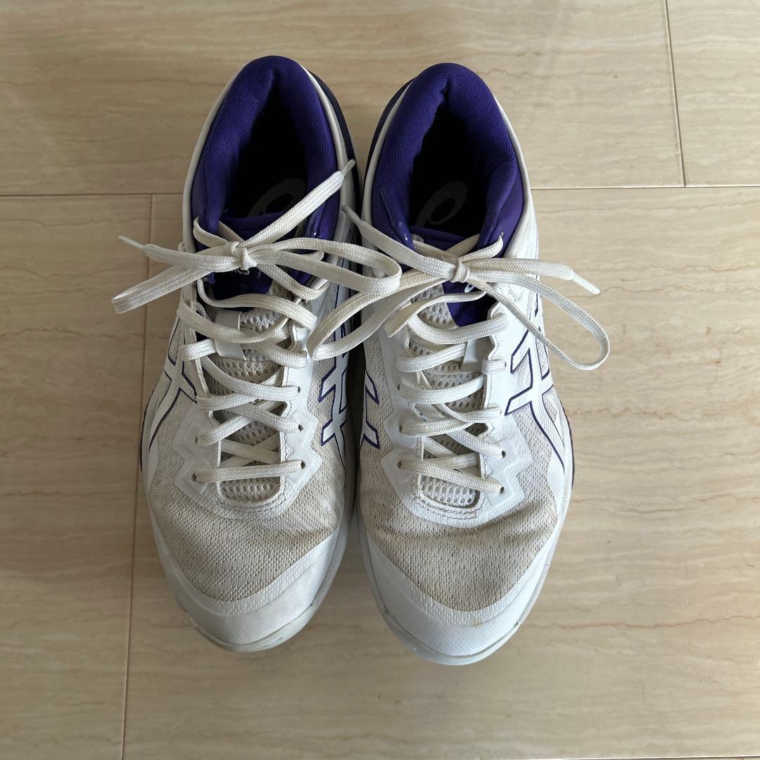 ASICS バスケットボールシューズ ホワイト/パープル