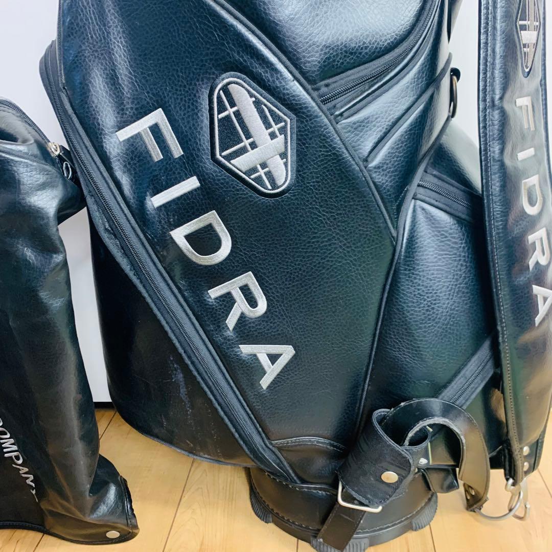 FIDRA 本革 キャディバッグ ブラック フード付き レザー ゴルフバッグ