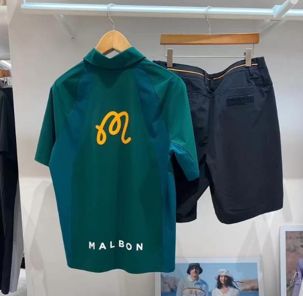 Malbon メンズウェア 半袖ポロ 冰丝素材 軽量速乾 韓国限定 即購入可⭐