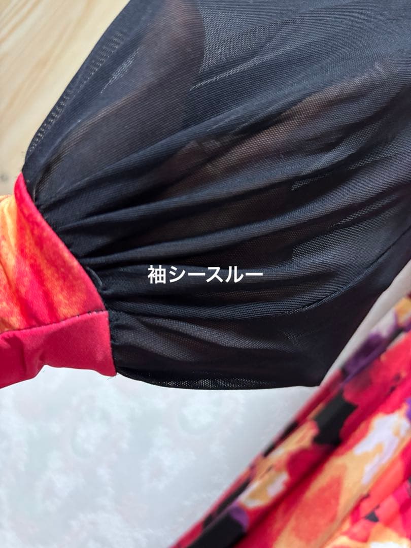 花柄ロングドレス・社交ダンス　パーティー
