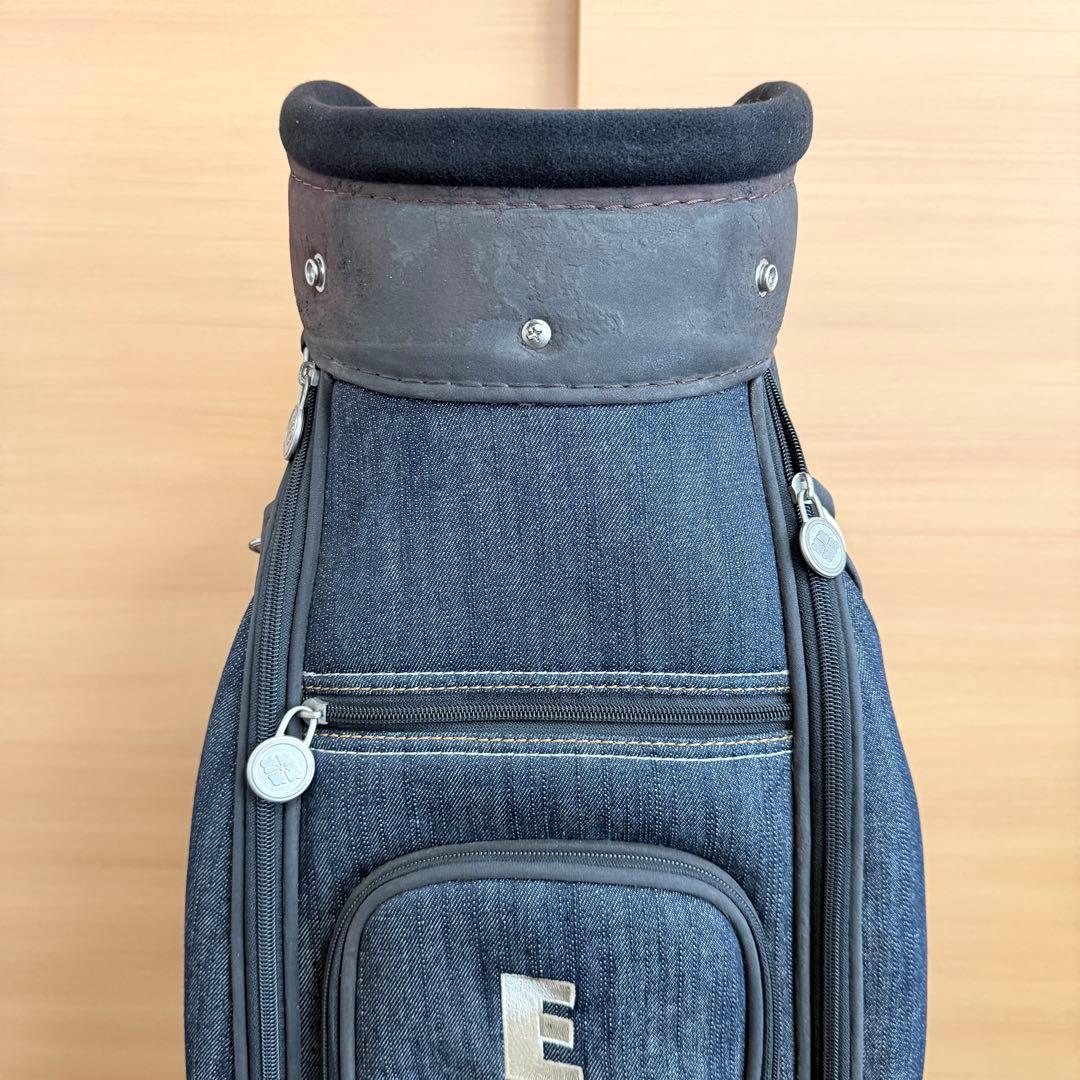 EVISU キャディバッグ デニム 6分割 劣化あり ヘッドカバー付 エヴィス