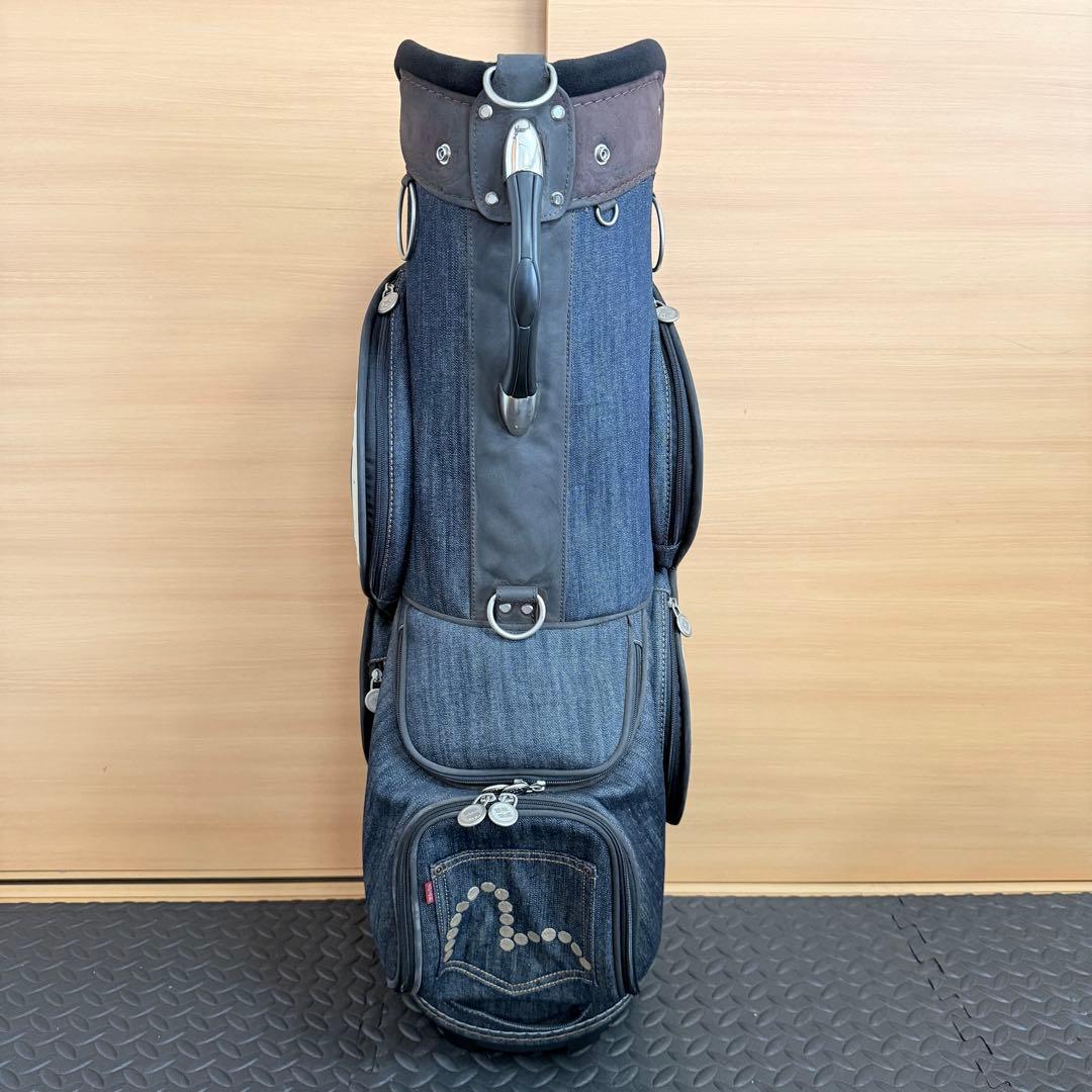 EVISU キャディバッグ デニム 6分割 劣化あり ヘッドカバー付 エヴィス