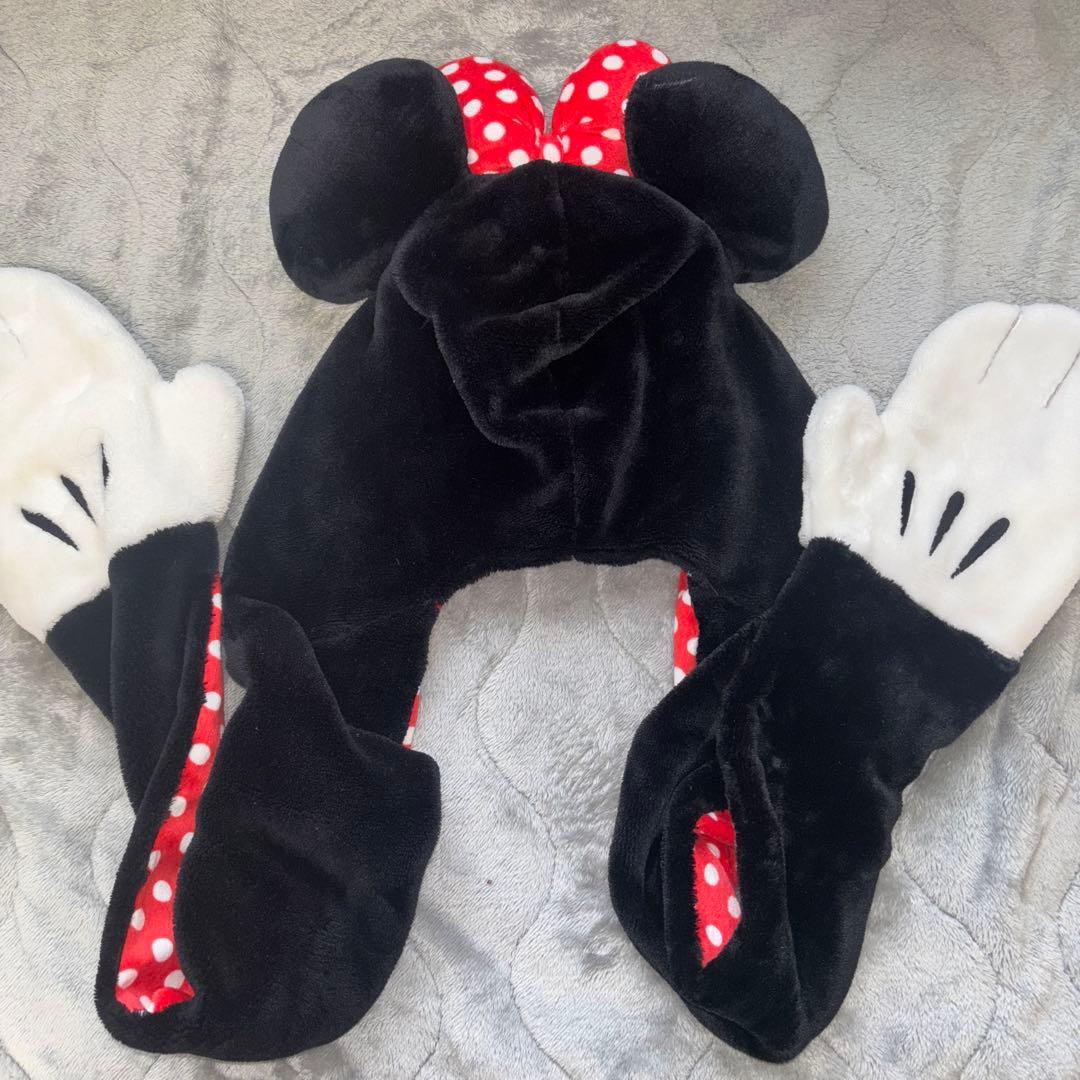 ディズニー　ミニーマウス　マフラーキャップ