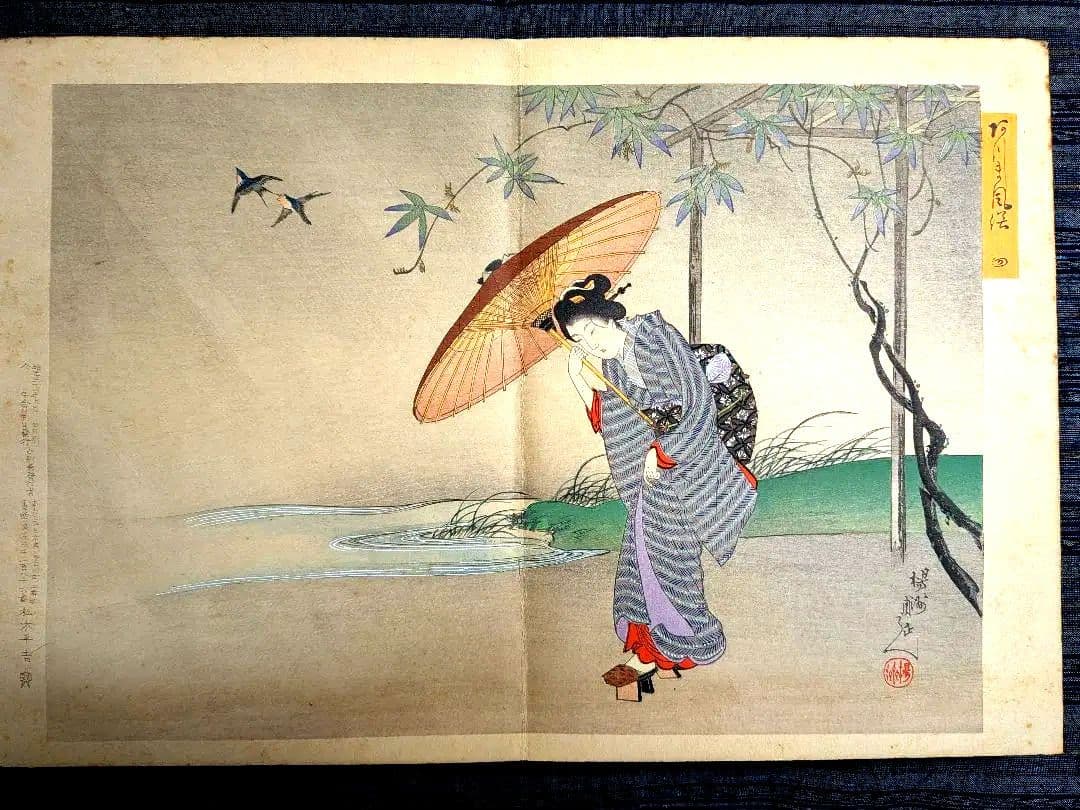 浮世絵 「安津未風俗図録」 12画 絵師 楊洲周延 版元大黒屋 松木平吉