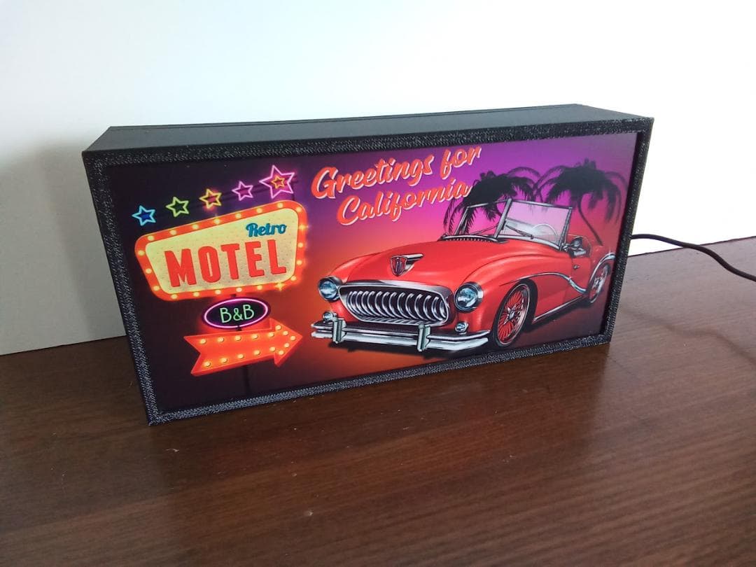 アメリカン雑貨 アメ車 モーテル ランプ 看板 置物 雑貨 LEDライトBOX