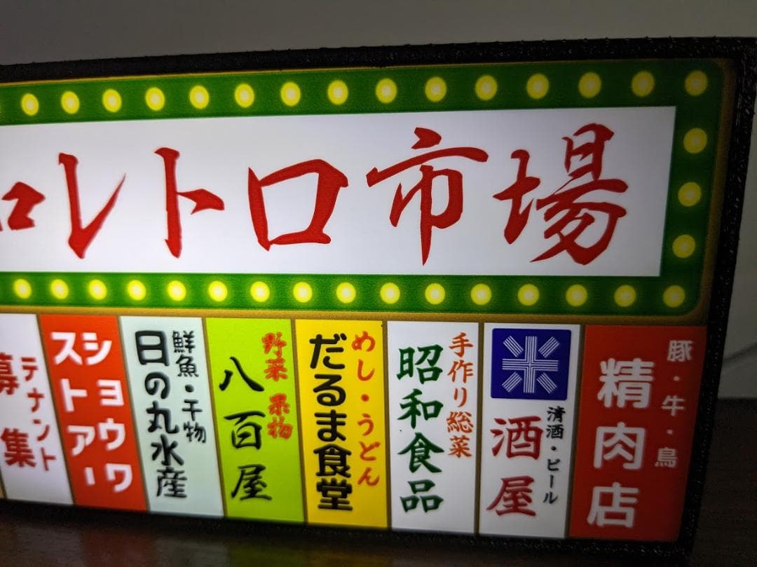 市場 商店 雑居ビル 昭和レトロ 壁面 ミニチュア看板 置物 雑貨 ライトBOX