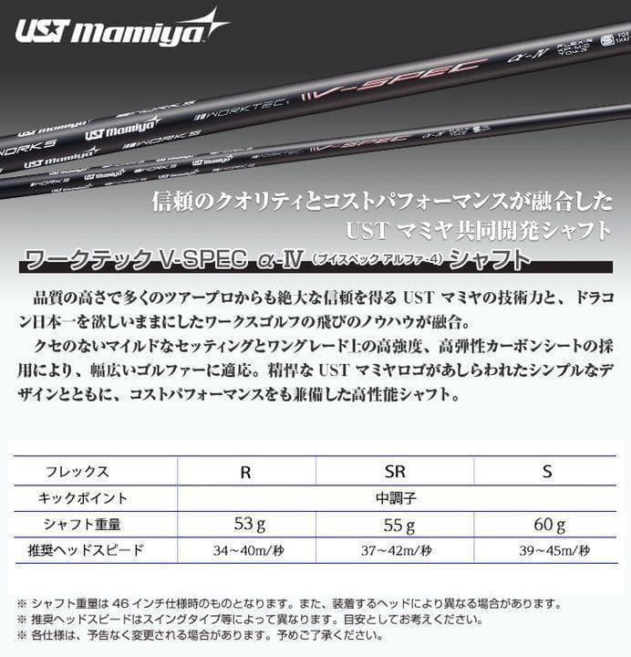 【左FW2本】新発売 USTマミヤ仕様 ワークスゴルフ マキシマックス強反発FW