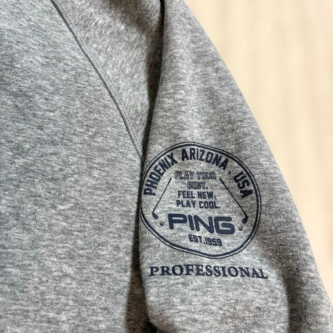 PING ピン 裏起毛プルオーバーパーカー