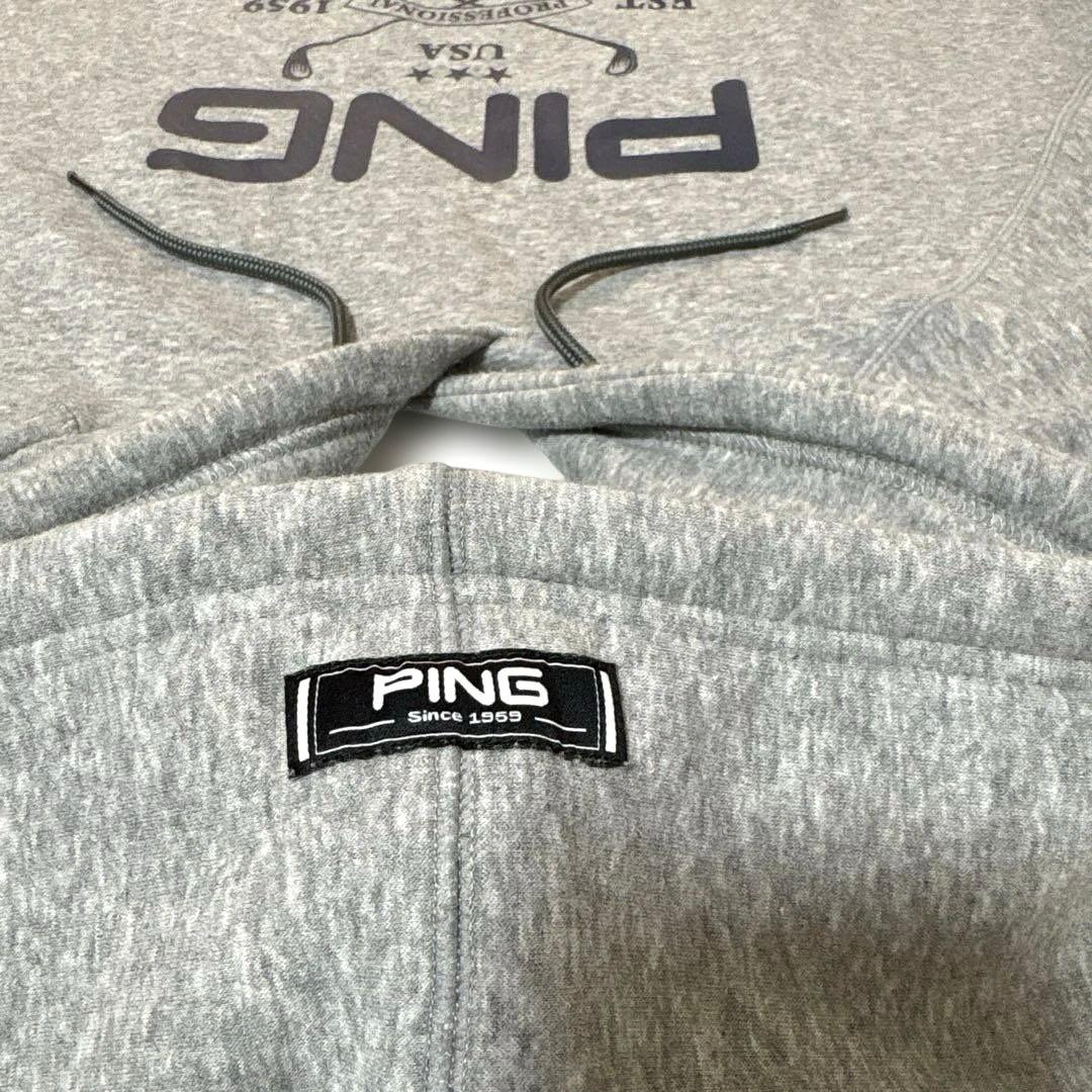 PING ピン 裏起毛プルオーバーパーカー