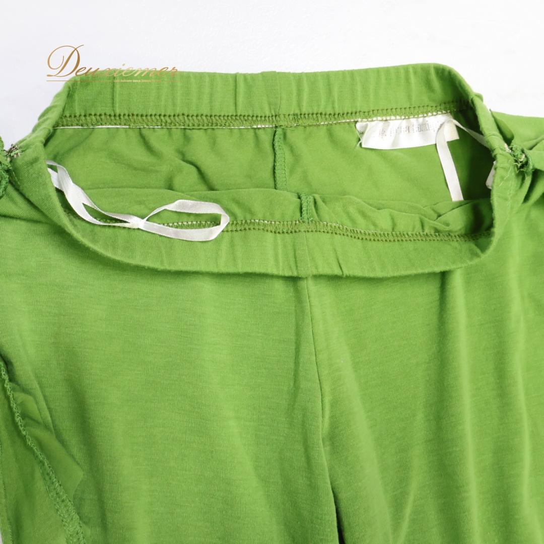 【ベリーダンス用衣装】グリーン レッスン着 上下セット 黄緑色 トップス パンツ