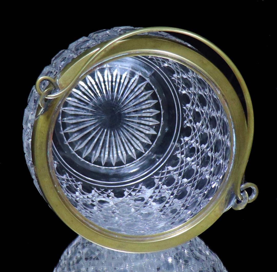 オールド・バカラ 1890年頃 ブロンズ装飾 切子 蓋付クリスタル器 ディアマン