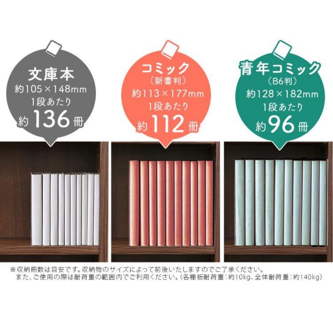 本棚　カラーボックス　薄型　コミックラック　木製　大容量　本収納　ホワイト