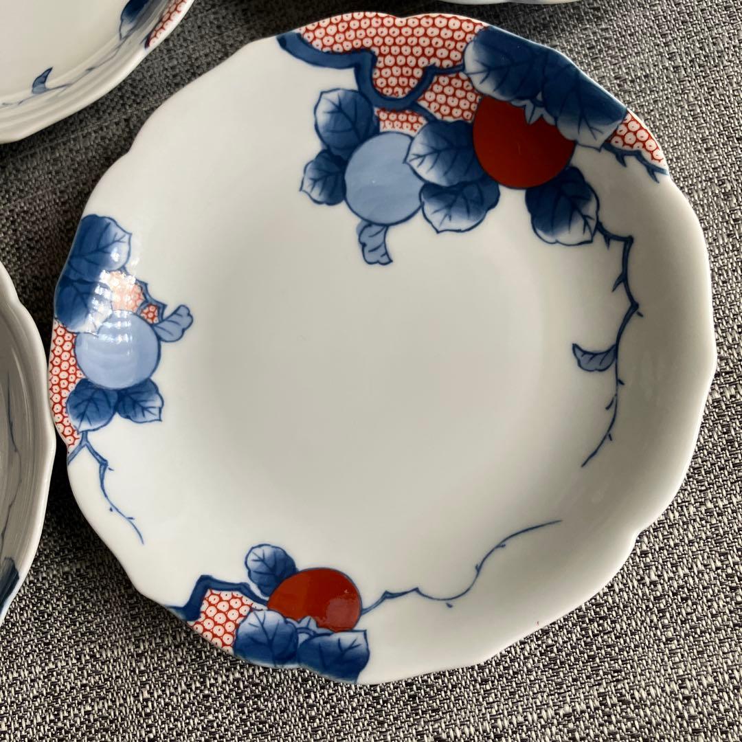 未使用　其泉　柿絵鹿子　銘々皿　5枚