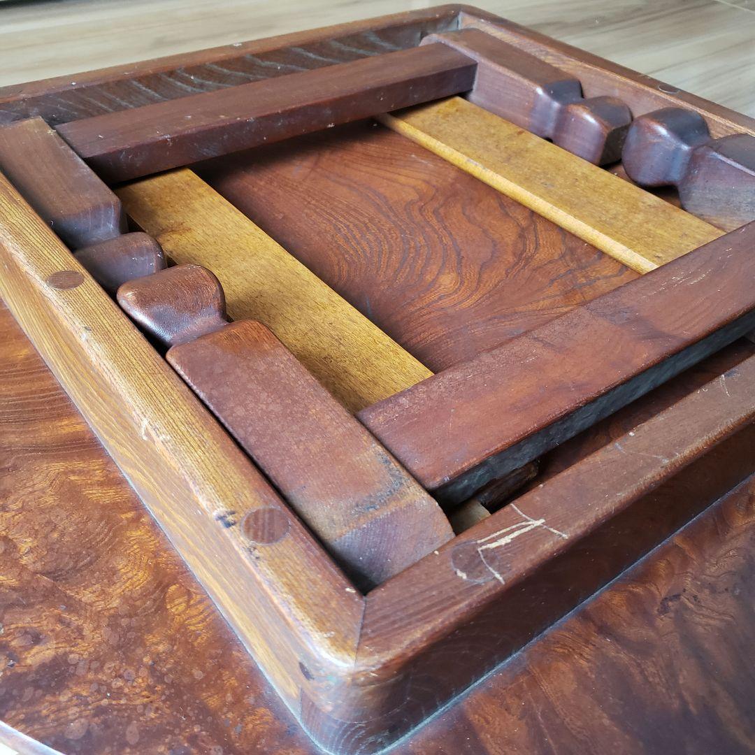 古家具　ちゃぶ台　一枚板　木製 　欅　折り畳み　無垢　時代家具