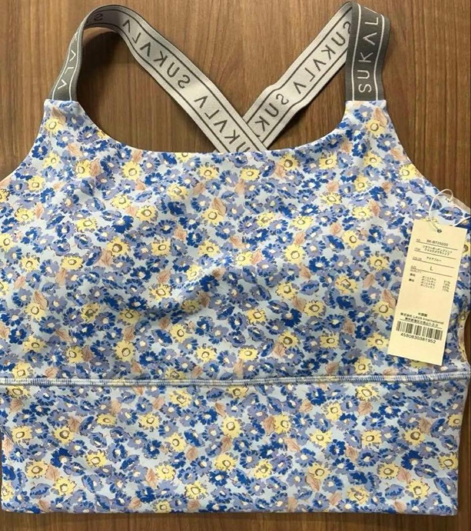 新品♡Lサイズ　SUKALA　フラワーガーデンプリントクロスロゴブラトップ