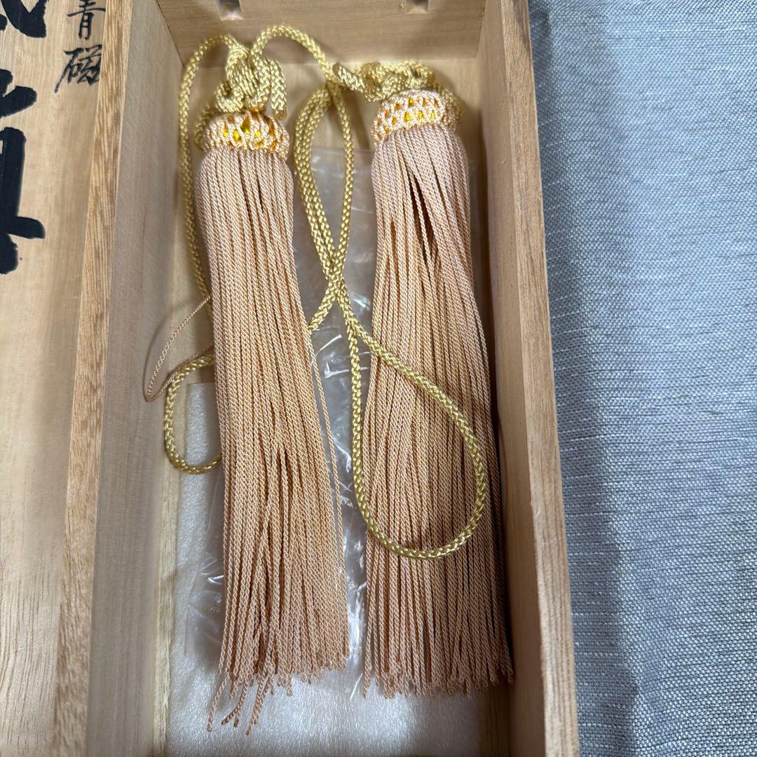 風鎮 髙麗青磁　木箱付き