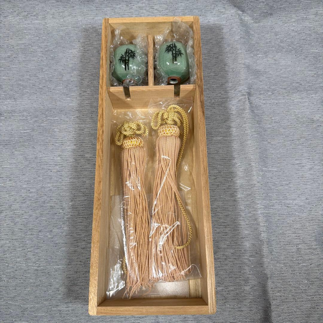 風鎮 髙麗青磁　木箱付き