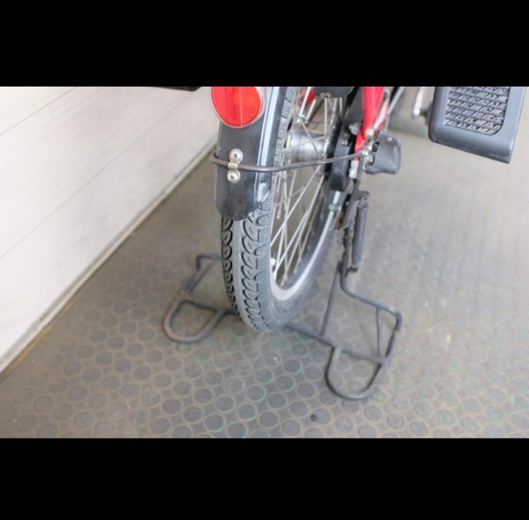 赤 電動アシスト自転車 チャイルドシート付き