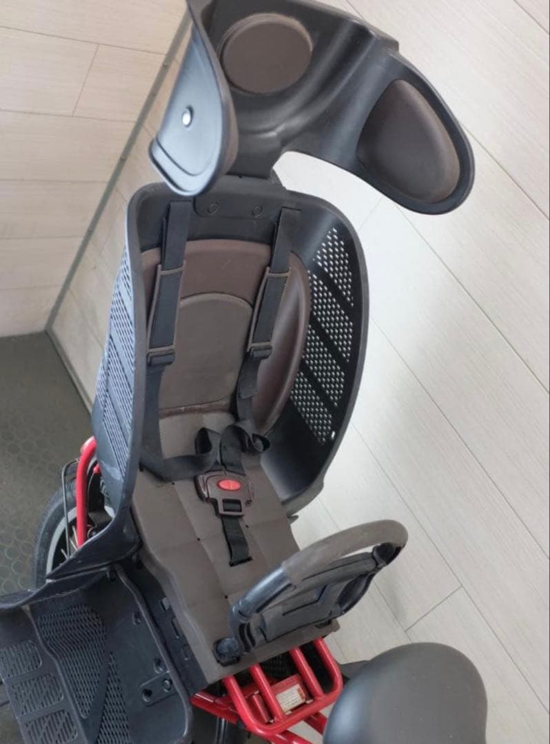 赤 電動アシスト自転車 チャイルドシート付き