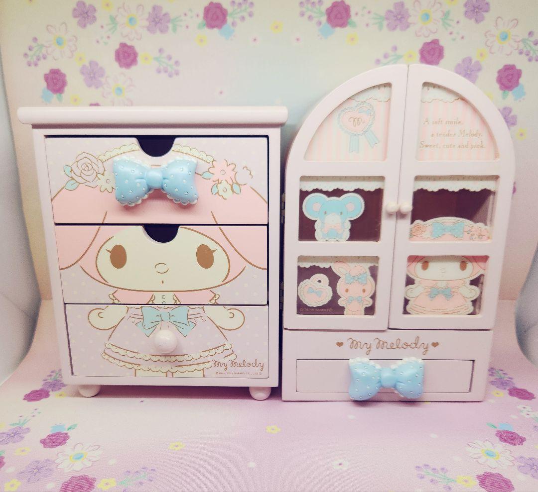 マイメロディ　アクセサリーケース　ミニチェスト　木製　Sanrio　マイメロ