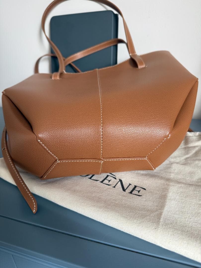 POLÈNE Cyme Mini テクスチャードバッグ キャメル