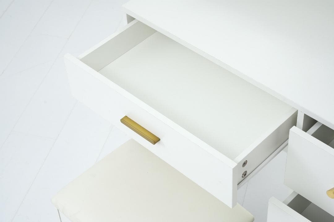 コメントで10%OFF ドレッサー 化粧台 鏡台 LEDライト スツール付 収納