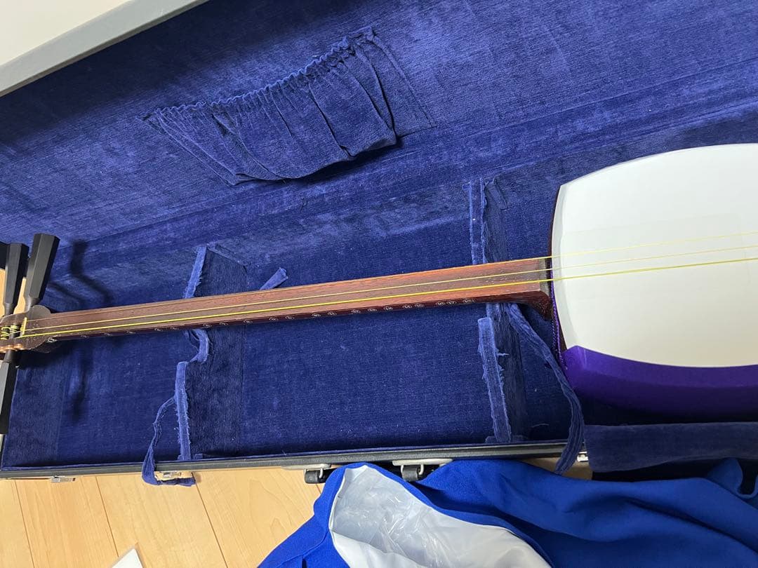 三味線ケース 黒 青内装